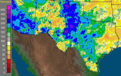Texas Rainfall 1 Jan-8 March 2010