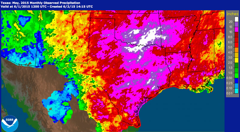 Texas Rainfall May 2015